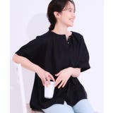 ネイビー(094) | 【洗える/S-LL】大人の上品シルエット タックデザイン 5分袖ブラウス | SHOO・LA・RUE