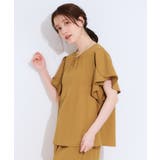 【セットアップ可/ひんやり/S-LL】きちんと感のあるフリル袖トップス | SHOO・LA・RUE | 詳細画像10