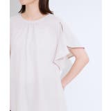 【セットアップ可/ひんやり/S-LL】きちんと感のあるフリル袖トップス | SHOO・LA・RUE | 詳細画像18