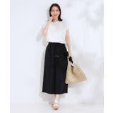 【セットアップ可/ひんやり】大人カジュアルに ベイカー風デザインスカート | SHOO・LA・RUE | 詳細画像20 