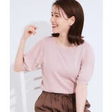 ライトピンク(070) | 【S-LL】大人上品な お袖シアー切り替えニット | SHOO・LA・RUE