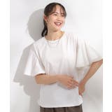 【S-LL/ひんやり/二の腕カバー】華やかさをプラスする お袖フリルTシャツ | SHOO・LA・RUE | 詳細画像21 