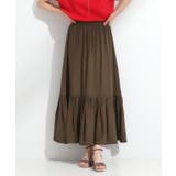 ブラウン(043) | 麻調ティアードスカート | SHOO・LA・RUE