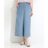 【洗える/S-LL/ひんやり】金ボタンがアクセント 大人のデニムガウチョパンツ | SHOO・LA・RUE | 詳細画像5 