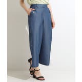 【洗える/S-LL/ひんやり】金ボタンがアクセント 大人のデニムガウチョパンツ | SHOO・LA・RUE | 詳細画像2 