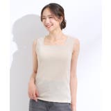 【S-LL】デコルテラインをきれいに魅せる ラメテレコタンクトップ | SHOO・LA・RUE | 詳細画像5 