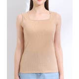 【S-LL】デコルテラインをきれいに魅せる ラメテレコタンクトップ | SHOO・LA・RUE | 詳細画像17 