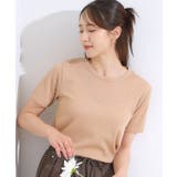 オレンジ(066) | 【S-LL】大人のラメ感 テレコ半袖トップス | SHOO・LA・RUE