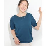 ブルー(093) | 【洗える/S-LL/前後2WAY】きれい見え 刺繍ニットカーディガン | SHOO・LA・RUE