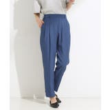 ブルー(093) | 【洗濯機可】きれいめにもカジュアルにも 麻調テーパードパンツ | SHOO・LA・RUE