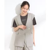 【S-LL/セットアップ可/洗濯後しわになりにくい】ダブルベスト | SHOO・LA・RUE | 詳細画像1