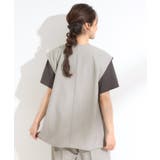 【S-LL/セットアップ可/洗濯後しわになりにくい】ダブルベスト | SHOO・LA・RUE | 詳細画像2