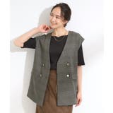 【S-LL/セットアップ可/洗濯後しわになりにくい】ダブルベスト | SHOO・LA・RUE | 詳細画像9