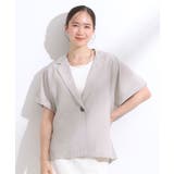 【S-LL】さらりと着たい大人のための 麻調半袖ジャケット | SHOO・LA・RUE | 詳細画像1