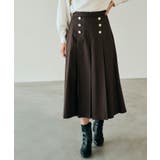 ブラウン(042) | 秋冬のマリンテイストが新鮮なスカートパンツ | grove
