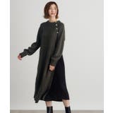 チャコールグレー(014) | ケーブルサイドプリーツニットワンピース | grove