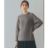 チャコールグレー(013) | クルーネック畔プルオーバー【洗える】 | grove