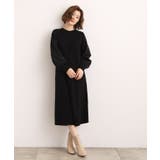 【石川梨華さん着用】一枚で華やぐ、袖布帛ケーブルニットワンピース | grove | 詳細画像9