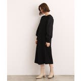 【石川梨華さん着用】一枚で華やぐ、袖布帛ケーブルニットワンピース | grove | 詳細画像10