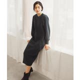 【石川梨華さん着用】一枚で華やぐ、袖布帛ケーブルニットワンピース | grove | 詳細画像12