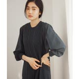 【石川梨華さん着用】一枚で華やぐ、袖布帛ケーブルニットワンピース | grove | 詳細画像13