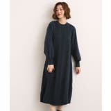 フォレストグリーン(024) | 【石川梨華さん着用】一枚で華やぐ、袖布帛ケーブルニットワンピース | grove