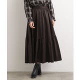 ブラウン(043) | 【石川梨花さん着用】スエードライク マキシティアードスカート | grove