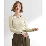 【毛玉軽減】配色ラインランダムリブニット | grove | 詳細画像1