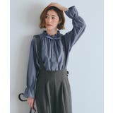 ネイビー(094) | 【石川梨華さん着用】フリルカラーリボンブラウス | grove
