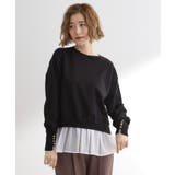 ブラック(519) | 裾レイヤードニットプルオーバー | grove