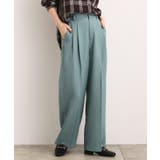 ブルーグリーン(097) | ツータックワイドパンツ | grove