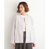 アイスグレー(010) | 【ウール混】軽やかに羽織れるショートコート | grove