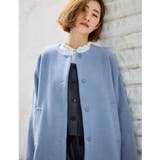 ブルー(092) | 【ウール混】軽やかに羽織れるショートコート | grove