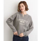 ミドルグレー(013) | カレッジロゴキーネックニット | grove