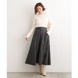 へリンボンツイードフレアマキシスカート | grove | 詳細画像10