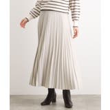 グレージュ(050) | すっきり見えて、やさしく揺れる。大人のスエードライクプリーツスカート | grove