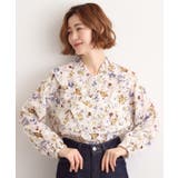 アイボリー(104) | カスリフラワープリントブラウス | grove