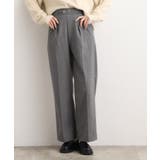 チャコールグレー(414) | フロントビットカルゼワイドパンツ | grove