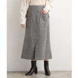 チャコールグレー(014) | クラシカルツイード Aラインスカート | grove