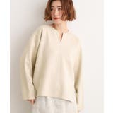 スエード調キーネックプルオーバー | grove | 詳細画像1