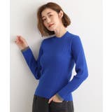 ブルー(093) | 袖口配色リブニット | grove