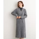 チャコールグレー(013) | 一枚でレイヤードコーデ完成！ブークレーニットワンピース | grove