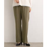 カーキ(027) | 【あったか裏起毛】きれいも楽ちんも叶える、ストレッチストレートパンツ | grove