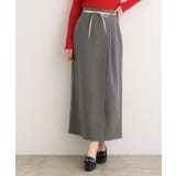 グレー(012) | 合皮ベルト付きナロースカート | grove