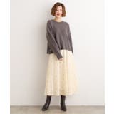 甘さを抑えて、品よく華やぐ メッシュフロッキードットスカート | grove | 詳細画像3