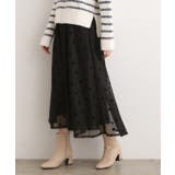 甘さを抑えて、品よく華やぐ メッシュフロッキードットスカート | grove | 詳細画像5