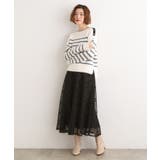 甘さを抑えて、品よく華やぐ メッシュフロッキードットスカート | grove | 詳細画像6