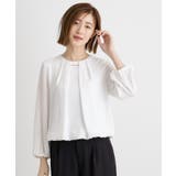 オフホワイト(003) | シフォンジョーゼットタックブラウス | grove