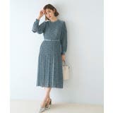 ブルー(192) | プリーツナローフレアワンピース | grove