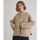 トープ(054) | ダンボールジャージパイピングブルゾン | grove